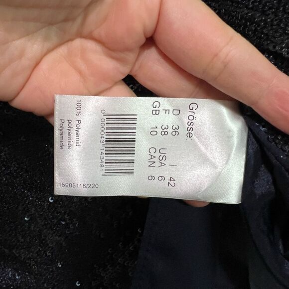 St. Emile Blue Sequin Short Cropped Jacket Size 6 - Picture 8 of 10